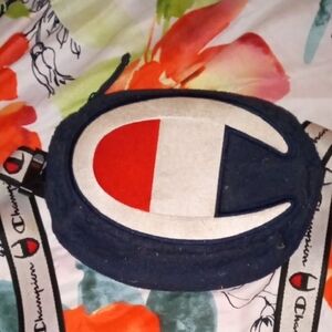 Champion Navy and Red Logo Waist Bag